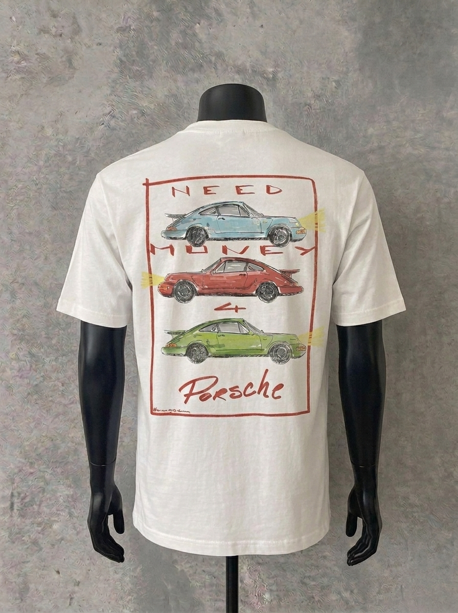 Porsche - Back Print | White Tee