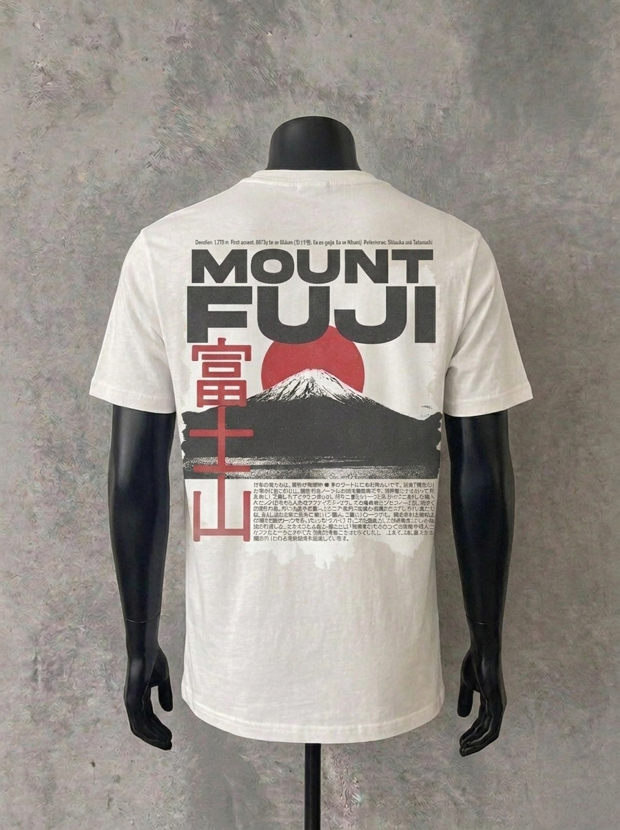 Mount Fuji - Back Print | White Tee