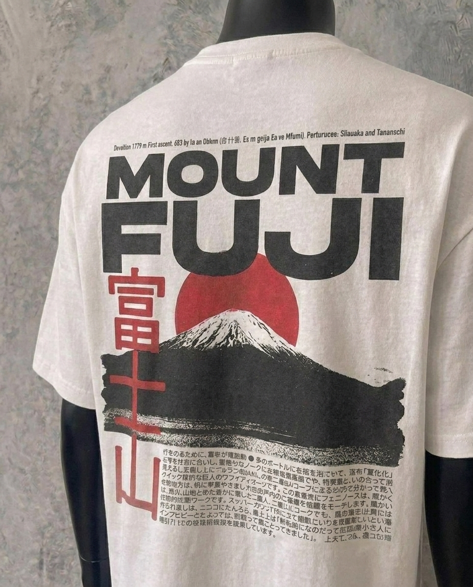Mount Fuji - Back Print | White Tee