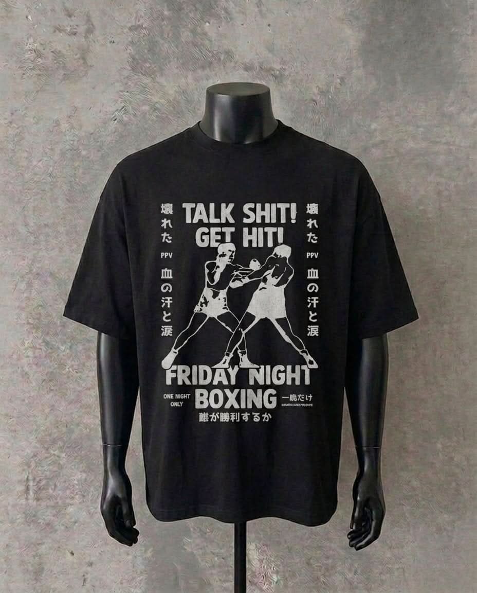 “Talk Shit, Get Hit” Statement | Black Tee
