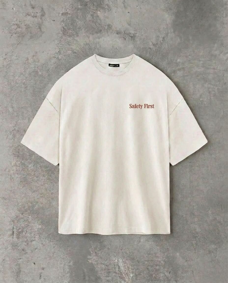 Safety First Double Sided | White Tee
