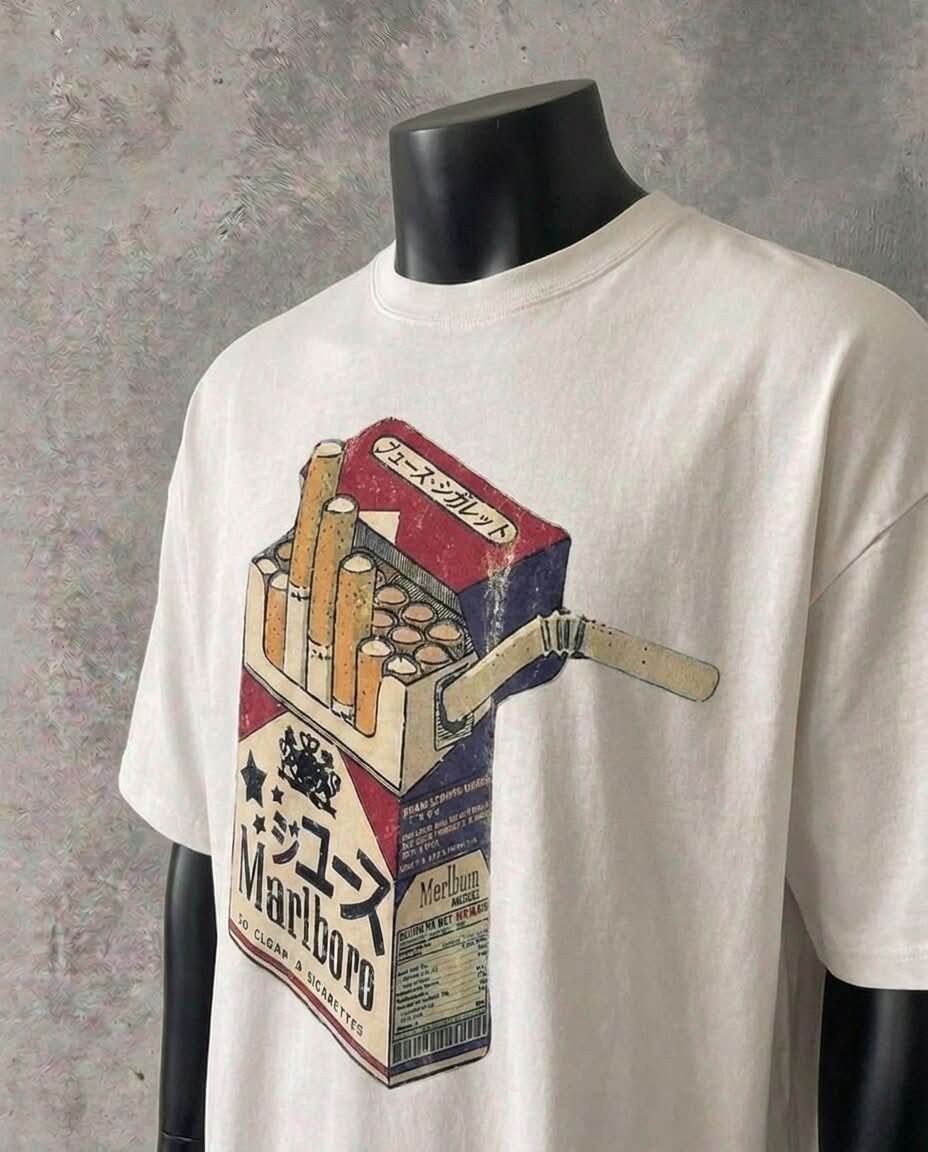 Marlboro Pack Vintage Style | White Tee
