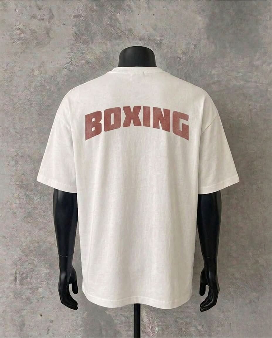 Boxing - Double Sided Print | White Tee