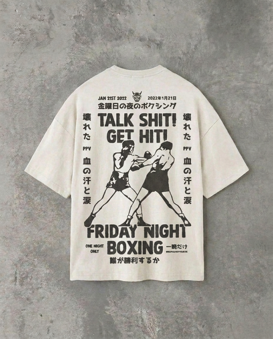 Talk Shit Get Hit (Back Print)| White Tee
