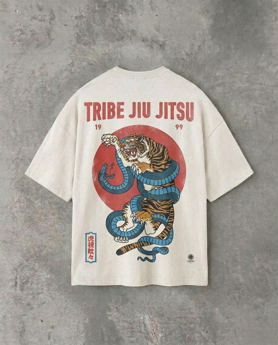 Tribe Jiu Jitsu (Back Print) | White Tee