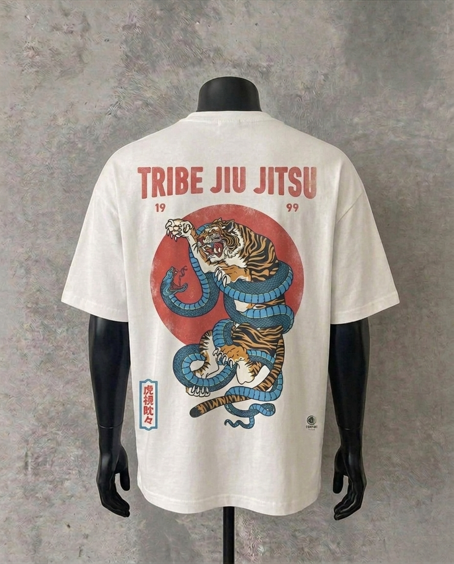 Tribe Jiu Jitsu (Back Print) | White Tee