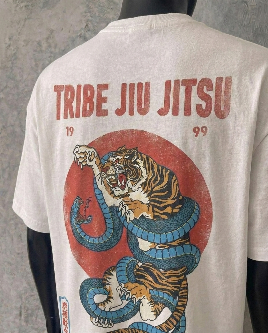Tribe Jiu Jitsu (Back Print) | White Tee